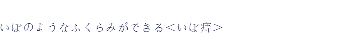 いぼのようなふくらみができる<いぼ痔>